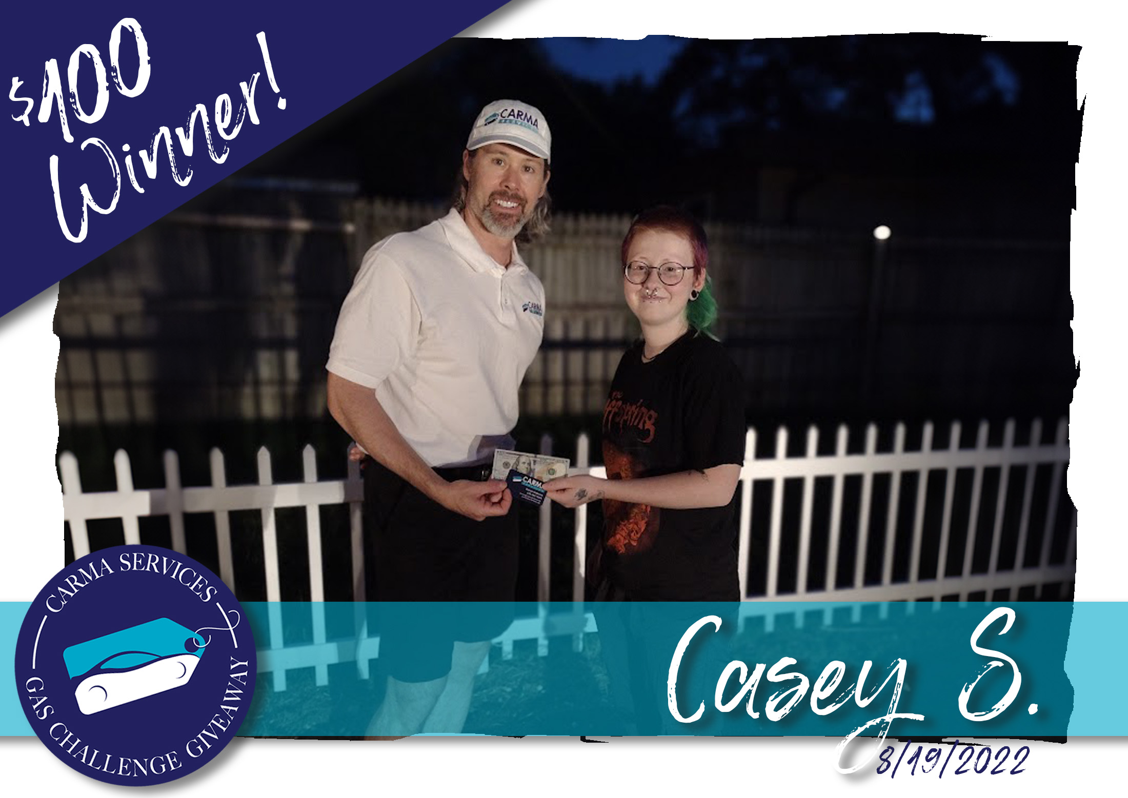 $100 Winner, Casey S.