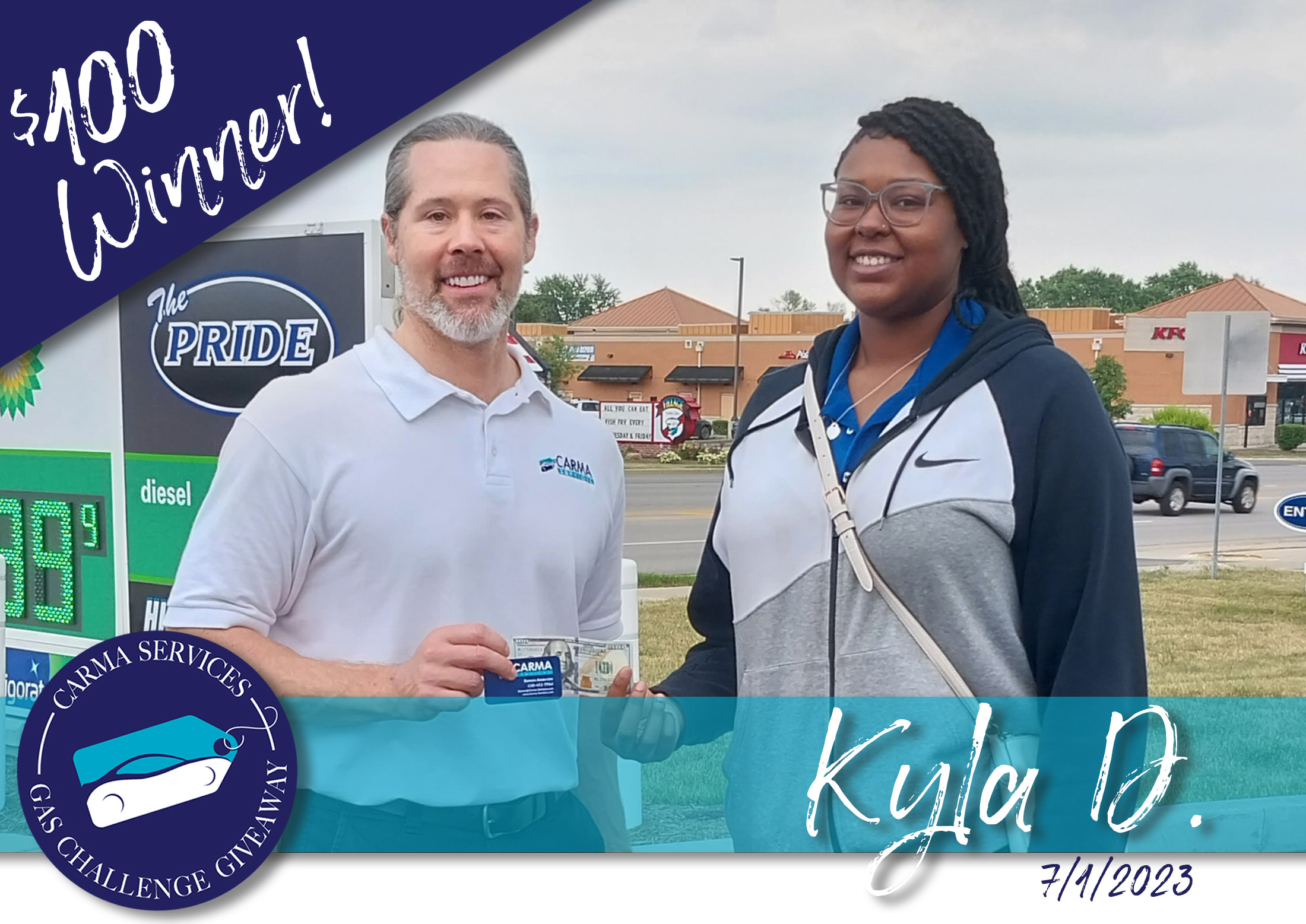 $100 Winner, Kyla D.